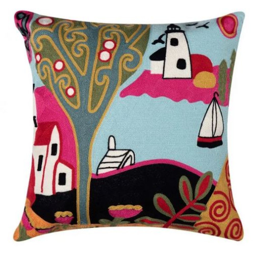 Διακοσμητική Θήκη για Μαξιλάρια Καναπέ (45x45) Ολοκέντητο Πολύγαζο Newhome L261