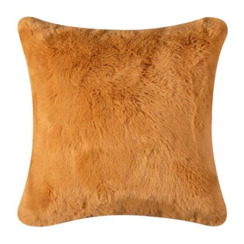 Διακοσμητική Μαξιλαροθήκη Γούνινη (45x45) Newhome Rabbit Fur yolk (κροκί)