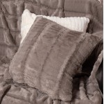 Διακοσμητική Μαξιλαροθήκη Γούνινη (45x45) Ανάγλυφη Newhome Stripe γκρι (greige)