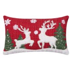 Χριστουγεννιάτικη Μαξιλαροθήκη (35x60) Με Ανάγλυφο Σχέδιο Newhome 52157 με Τάρανδο