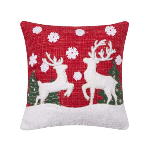 Χριστουγεννιάτικη Μαξιλαροθήκη (45x45) Με Ανάγλυφο Σχέδιο Newhome 52157 με Τάρανδο