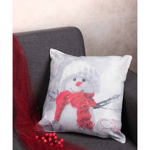 Χριστουγεννιάτικη Μαξιλαροθήκη Φιγούρας (45x45) Newhome KS2025-10 Χιονάνθρωπος