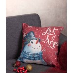 Χριστουγεννιάτικη Μαξιλαροθήκη Φιγούρας (45x45) Newhome KS2025-1 Let it snow