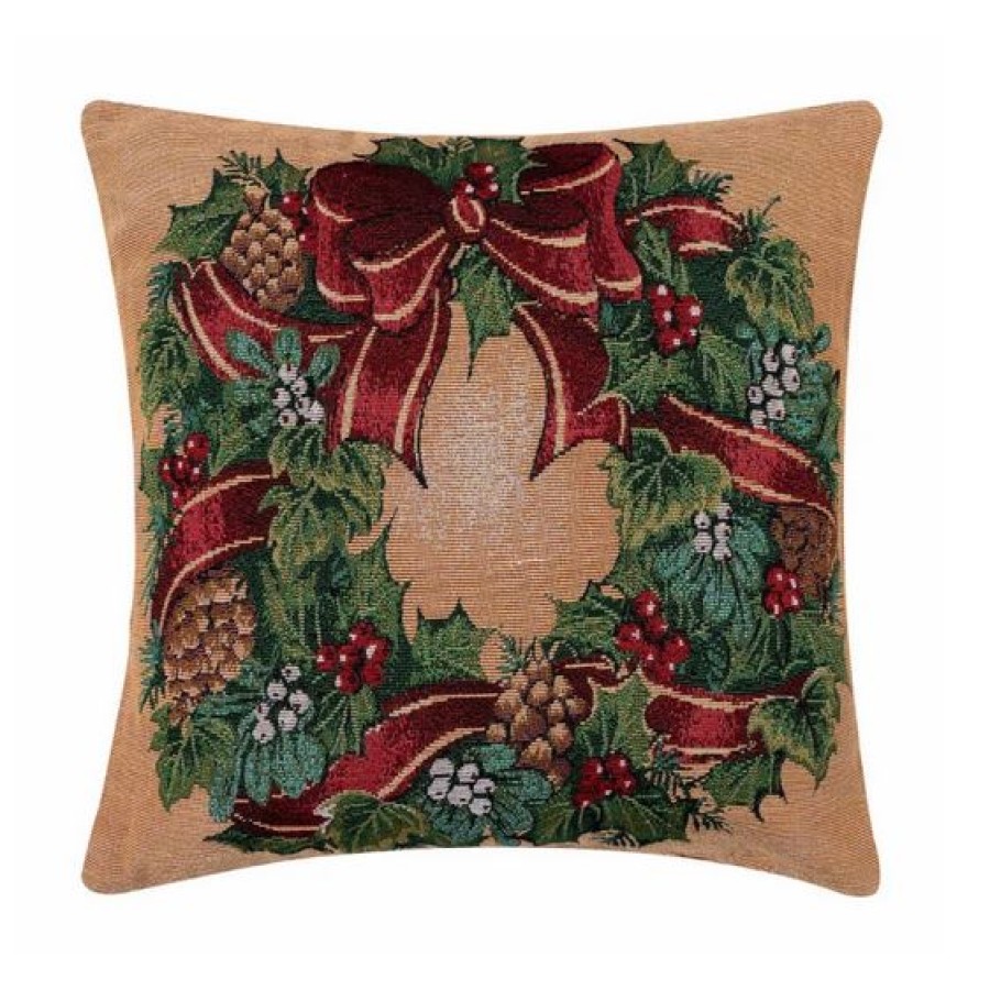 Χριστουγεννιάτικη Μαξιλαροθήκη Φιγούρας (45x45) Στόφα Newhome W351-035 Στεφάνι Χριστουγεννιάτικη Μαξιλαροθήκη Φιγούρας (45x45) Στόφα Newhome W351-035 Στεφάνι