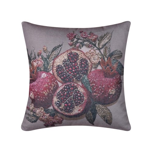 Χριστουγεννιάτικη Μαξιλαροθήκη Φιγούρας (45x45) Newhome KS026-1 με ρόδια