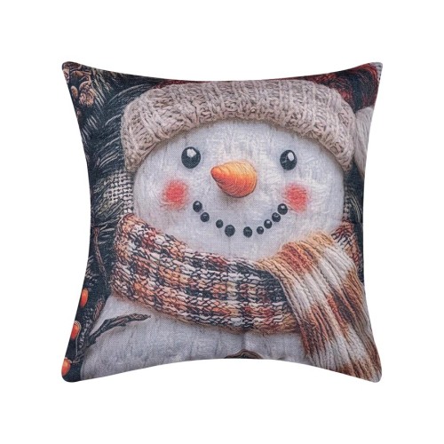 Χριστουγεννιάτικη Μαξιλαροθήκη Φιγούρας (45x45) Newhome KS026-13 Χιονάνθρωπος