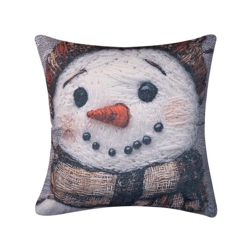Χριστουγεννιάτικη Μαξιλαροθήκη Φιγούρας (45x45) Newhome KS026-7 Χιονάνθρωπος