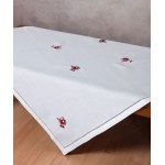 Χριστουγεννιάτικο Καρέ (100x100) Κεντητό Newhome 1021 Λευκό με Άη Βασίλη