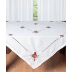 Χριστουγεννιάτικο Τραπεζοκαρέ (140x140) Κεντητό Newhome 1982 ivory