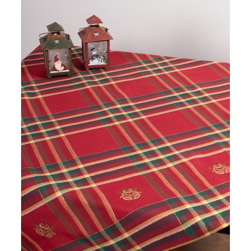 Χριστουγεννιάτικο Τραπεζομάντηλο 6 Ατόμων (140x180) Καρώ Newhome 3194