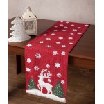 Χριστουγεννιάτικη Τραβέρσα (35x160) Με Ανάγλυφο Σχέδιο Newhome 52157 με Τάρανδο