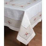 Χριστουγεννιάτικο Τραπεζομάντηλο 6 Ατόμων (135x175) Κεντητό Newhome 5308 εκρού