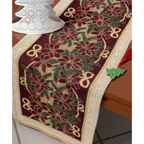 Χριστουγεννιάτικη Τραβέρσα (33x170) Στόφα Ορθογώνια Newhome Σχέδιο 719 Αλεξανδρινό