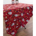 Χριστουγεννιάτικο Καρέ (90x90) Στόφα Newhome Κόκκινος Άι Βασίλης
