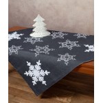 Χριστουγεννιάτικo Καρέ (87x87) Με Χιονονιφάδες Newhome NW348 ανθρακί