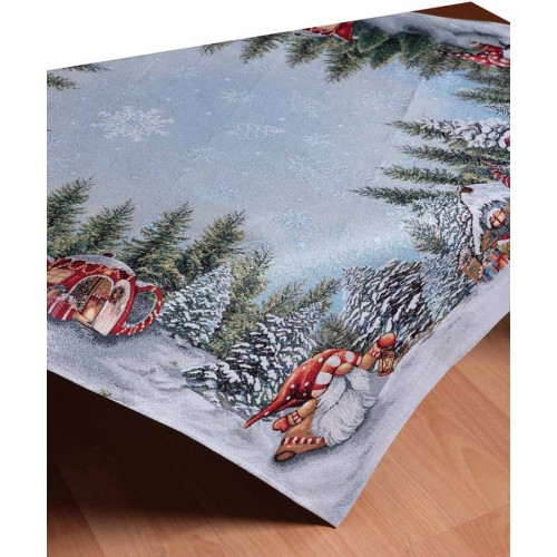 Χριστουγεννιάτικο Τραπεζοκαρέ (140x140) Στόφα Ισπανίας Newhome Gnomos