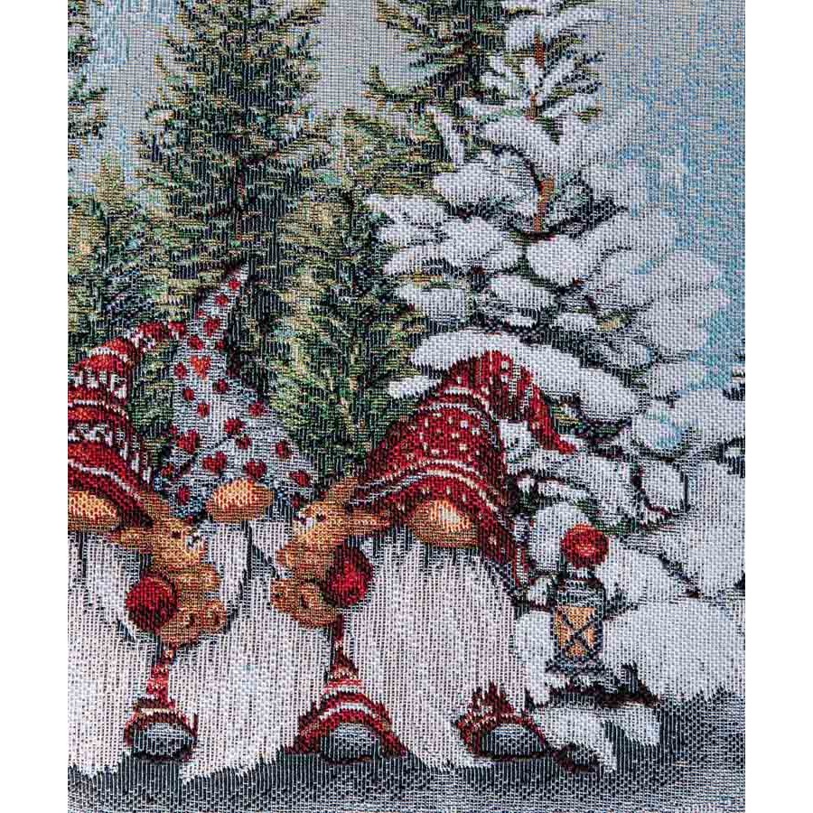 Χριστουγεννιάτικο Καρέ (100x100) Στόφα Ισπανίας Newhome Gnomos