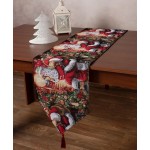 Χριστουγεννιάτικη Τραβέρσα Στόφα (35x172) Newhome W351-130 Άη Βασίλης με Κερί