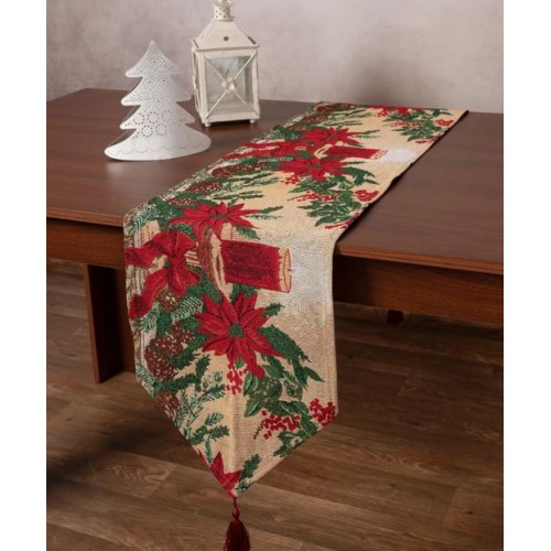 Χριστουγεννιάτικη Τραβέρσα Στόφα (35x172) Newhome W351-131 Χριστολούλουδα
