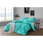 Πανωσέντονο-Σεντόνι χωρίς Λάστιχο Μονό (160x273) Βαμβακερό Newhome Miranda Aqua