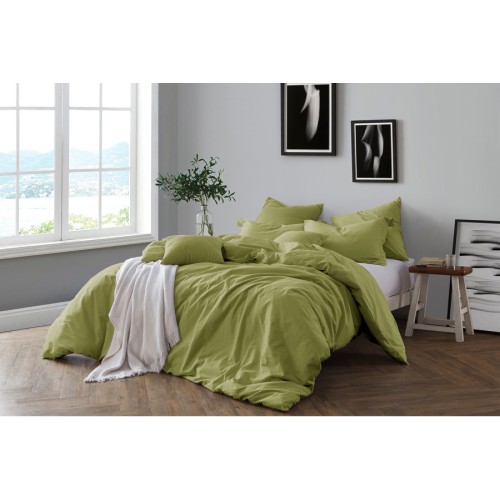 Παπλωματοθήκη Υπέρδιπλη (220x240) Βαμβακερή Newhome Miranda Λαδί