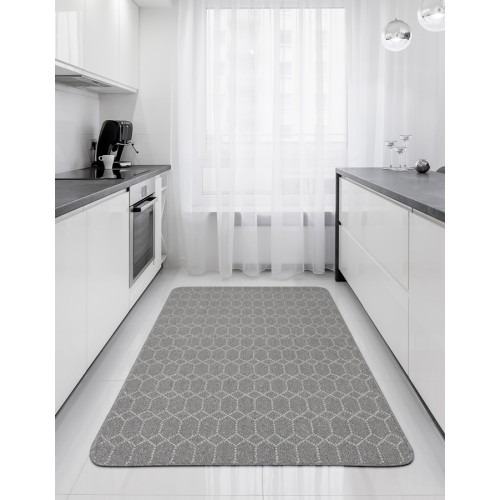 Μοκέτα (200x290) με Αντιολισθητικό Υπόστρωμα Newhome Belmont (Μπελμόντ) 34 Γκρι - Λευκό