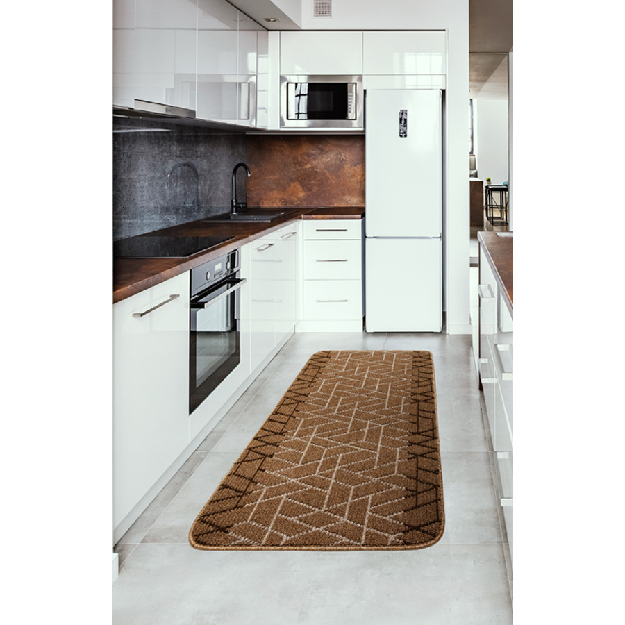 Διάδρομος στα μέτρα σας με Αντιολισθητικό Υπόστρωμα (Φάρδος 0,67μ) Newhome Πρίσμα (Prisma) Καστανό