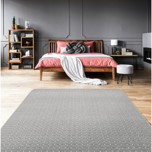 Μοκέτα (133x190) με Αντιολισθητικό Υπόστρωμα Newhome Stanford (Στάνφορντ) 38 Γκρι - Λευκό