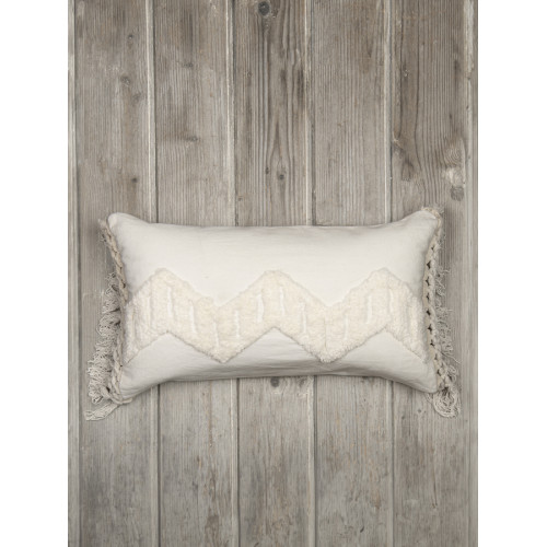 Διακοσμητική Μαξιλαροθήκη (35x55) Βαμβακερή Με Κρόσσια Nima Anaya