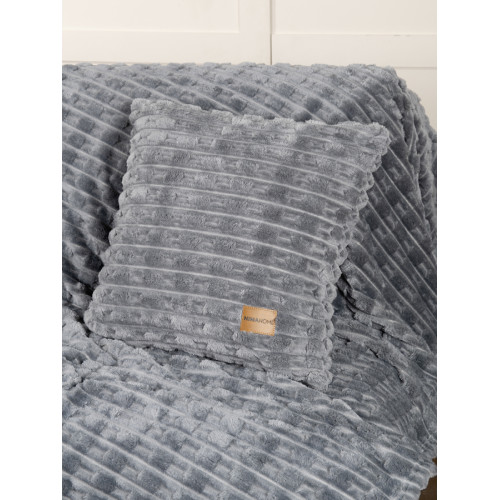 Διακοσμητική Μαξιλαροθήκη (45x45) Ζακάρ Velvet Μονόχρωμο Nima Savara Dark Gray