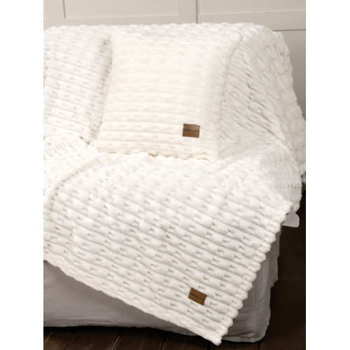 Διακοσμητική Μαξιλαροθήκη (45x45) Ζακάρ Velvet Μονόχρωμο Nima Savara Ivory