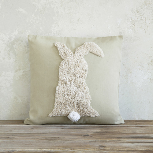 Πασχαλινή Διακοσμητική Μαξιλαροθήκη (45x45) Λινή Απλικέ Nima Easter Bunny