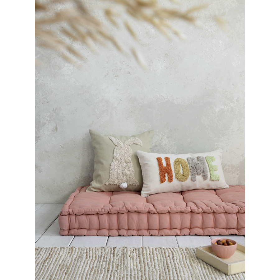 Πασχαλινή Διακοσμητική Μαξιλαροθήκη (45x45) Λινή Απλικέ Nima Easter Bunny