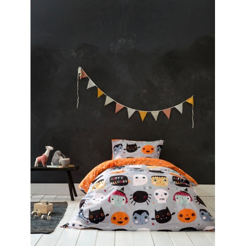 Πάπλωμα Μονό (160x240) 2 όψεων Βαμβακερό Nima Happy Halloween