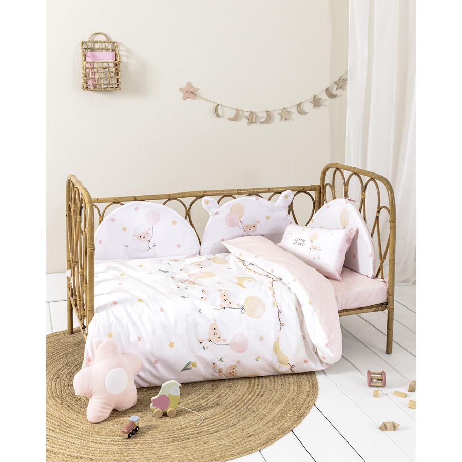 Σετ Σεντόνια Βρεφικά-Μπεμπέ Κούνιας (120x170) Βαμβακερά Nima Little Sheep