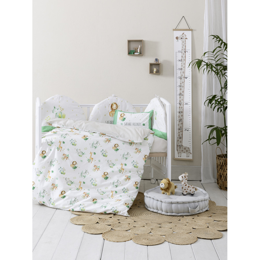 Κουβερλί Βρεφικό-Μπεμπέ Κούνιας (100x140) Βαμβακερό Nima Safari Friends