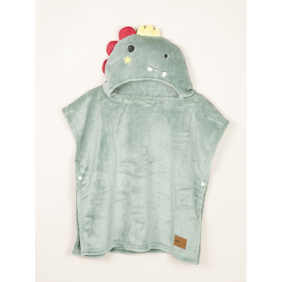 Πόντσο Παιδικό Φανελένιο (No 5-8) (70x70) με Κουκούλα Nima Crocodino