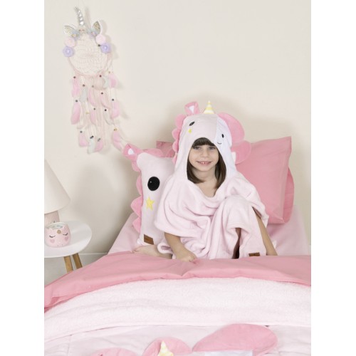 Πόντσο Παιδικό Φανελένιο (No 3-6) (60x60) με Κουκούλα Nima Unicora