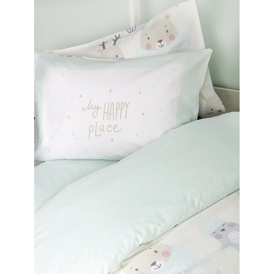 Σετ Σεντόνια Μονά Παιδικά (170x255) Βαμβακερά Nima Happy Place