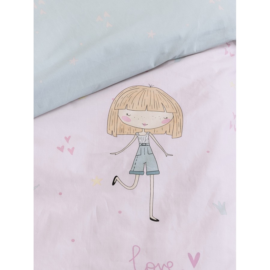 Σετ Παπλωματοθήκη Παιδική Μονή (160x240) Βαμβακερή Nima Lovely