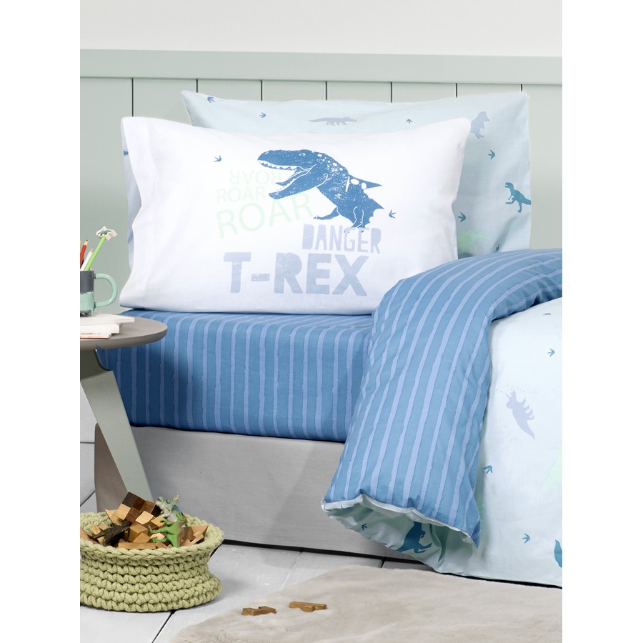 Σετ Σεντόνια Μονά Παιδικά (170x255) Βαμβακερά Nima Roar