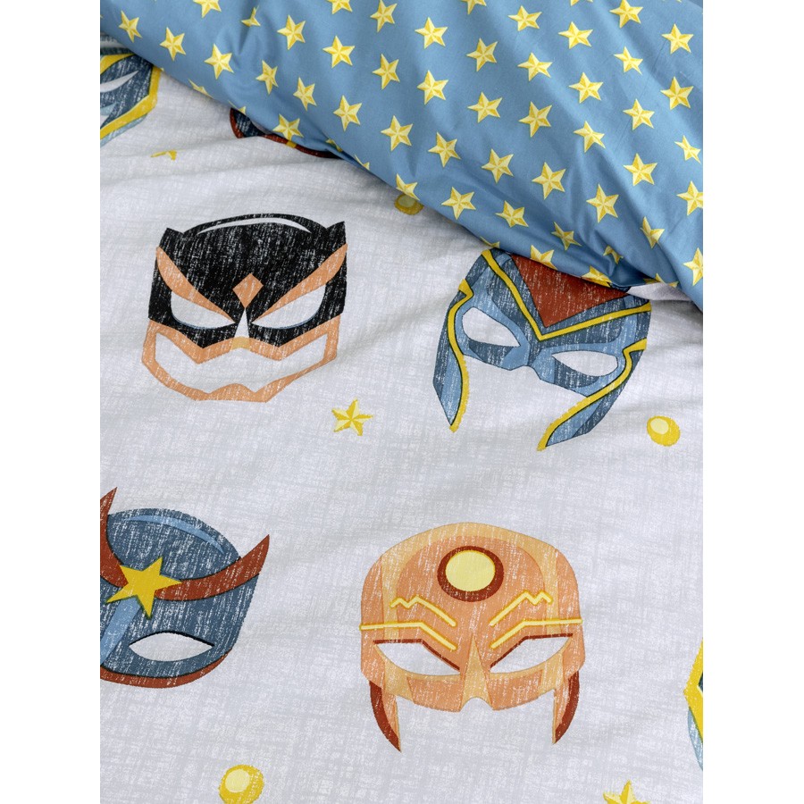 Σετ Παπλωματοθήκη Παιδική Μονή (160x240) Βαμβακερή Nima Superheroes