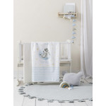 Σετ Σεντόνια Βρεφικά-Μπεμπέ Κούνιας (120x170) με Λάστιχο Βαμβακερά Nima Sleepy Racoon