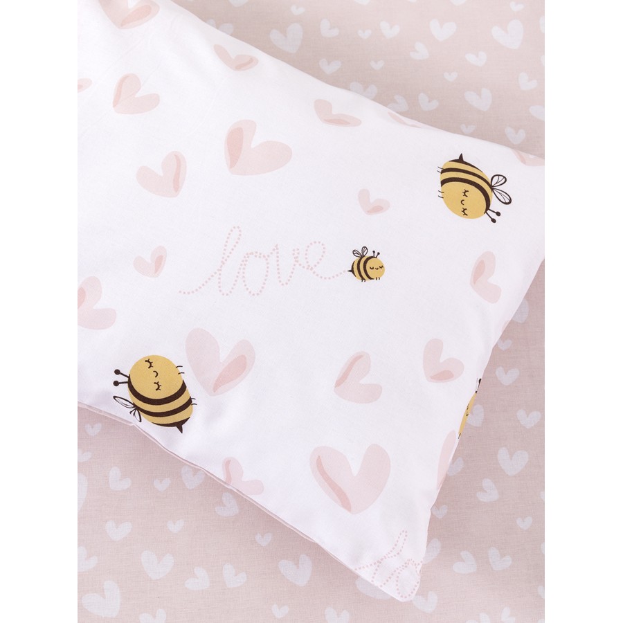 Σετ Σεντόνια Βρεφικά-Μπεμπέ Κούνιας (120x160) Με Λάστιχο Βαμβακερά Kocoon Bee Love