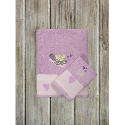 Σετ Παιδικές Πετσέτες 2 τεμαχίων (Χειρός|Λουτρού) Με Κέντημα Kocoon Little Hero