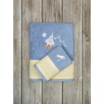 Σετ Παιδικές Πετσέτες 2 τεμαχίων (Χειρός|Λουτρού) Με Κέντημα Kocoon Space