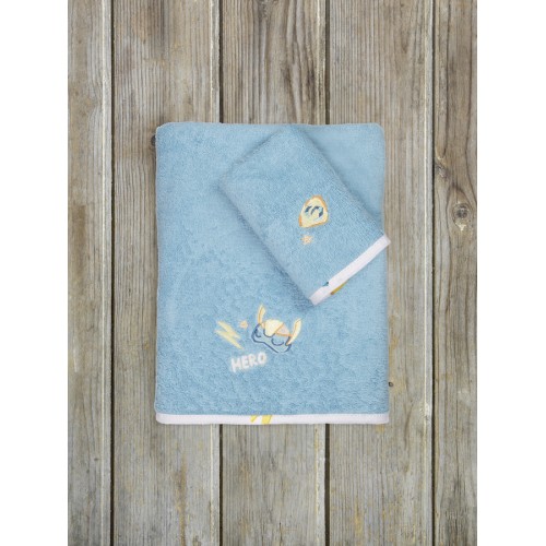 Σετ Παιδικές Πετσέτες 2 τεμαχίων (Χειρός|Λουτρού) Με Κέντημα Kocoon Super