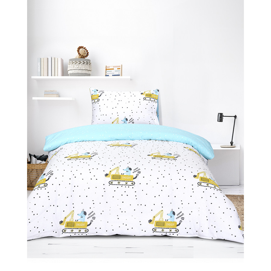 Σετ Σεντόνια Παιδικά Μονά (160x260) Με Λάστιχο Βαμβακερά Kocoon Diggy