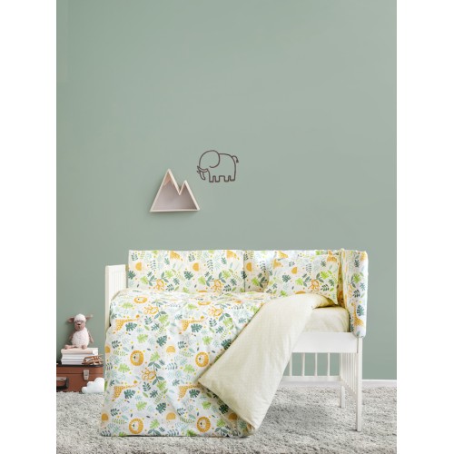 Σετ Σεντόνια Βρεφικά-Μπεμπέ Κούνιας (120x160) Βαμβακερά Kocoon Jungle Baby