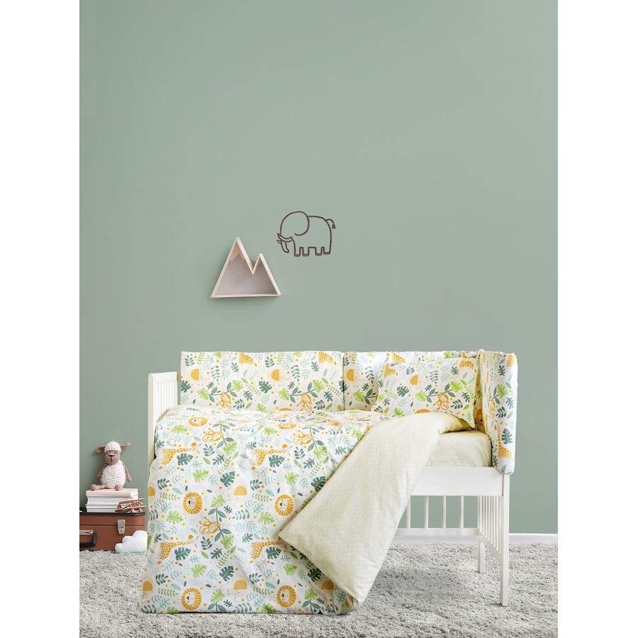 Σετ Σεντόνια Βρεφικά-Μπεμπέ Κούνιας (120x160) Βαμβακερά Kocoon Jungle Baby